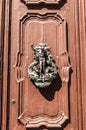 Ancient Venetian door with old door knob close-up Royalty Free Stock Photo