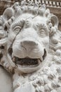 Ancient Venetian Piraeus lion head near Arsenal in Venice, Italy, closeup, details Royalty Free Stock Photo