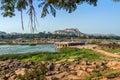 Ancient Vijayanagara Empire civilization ruins near Tungabhadra river, Hampi, Karnataka, India