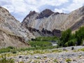 Ancient village on the top of a mountain in the valley of Markah in Ladakh, India.