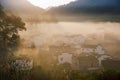 Ancient villages in the mountains of Anhui Province, China in the morning Royalty Free Stock Photo