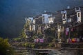 Ancient villages in the mountains of Anhui Province, China in the morning