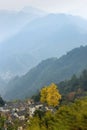 Ancient villages in the mountains of Anhui Province, China in the morning