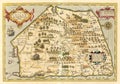 Ancient vintage map of Ceylon. Modern name Sri Lanka.