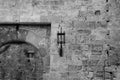 Ancient vintage medieval design style wall lamp in black and white