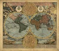 Ancient Vintage World Map golden amber coffee quality prime superior mappa mundo world continents poster