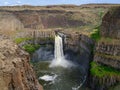 Ancient volcanic cliffs surround the waterfalls at Palouse Falls State Park, Washington, USA Royalty Free Stock Photo