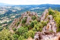 Ancient volcanic rocksand mountain that rise high out of fertile plains, Borac village, Serbia Royalty Free Stock Photo