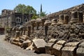 Ancient wall and archaeological remains of the town of Capernaum Royalty Free Stock Photo