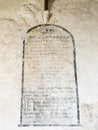 Ancient wall art, creed in St. John The Baptist church at Inglesham, Wiltshire, an ancient unmodernised small church