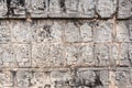 Ancient wall in Chichen Itza temple, Mexico Royalty Free Stock Photo