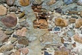 ancient wall of cobblestones and red bricks Royalty Free Stock Photo
