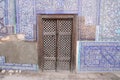 Ancient wall and door with ornament. Interior decoration of the Tosh-Hovli palace Royalty Free Stock Photo