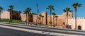 Ancient wall of the famous Kasbah of the Udayas in downtown Rabat in Morocco