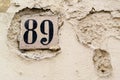 Ancient wall with the house number - Salento Italy