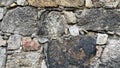 An ancient wall made of large stones, stonework Royalty Free Stock Photo