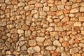 Ancient wall made of small bricks in summer Royalty Free Stock Photo