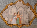 Ancient wall painting at Patwon Ki Haveli in Jaisalmer, Rajasthan, India Royalty Free Stock Photo