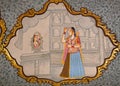 Ancient wall painting at Patwon Ki Haveli in Jaisalmer, Rajasthan, India Royalty Free Stock Photo