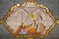 Ancient wall painting at Patwon Ki Haveli in Jaisalmer, Rajasthan, India Royalty Free Stock Photo