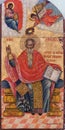 Ancient wall painting with Saint Charalambos Royalty Free Stock Photo