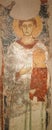 Ancient wall painting with Saint Stephen the Deacon in the Church of Saint Stephen, 13th century on Naxos Island, Cyclades Royalty Free Stock Photo