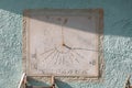 Ancient wall solar sun sundial clock time hour