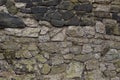 Ancient walls built of gray and black stone base natural background