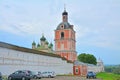 Ancient walls and churches of Goritsky Monastery of Dormition in Pereslavl-Zalessky, Russia