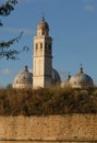 Ancient walls, domes and bell tower of Santa Giustina in Padua in Veneto (Italy) Royalty Free Stock Photo