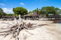 Nan Madol prehistoric ruined stone city. Ancient walls on coral islands and canals in lagoon of Pohnpei, Micronesia, Oceania. Royalty Free Stock Photo