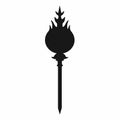 Ancient Wand Silhouette: Cambodian Art Style Graphic Design