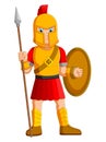 Ancient warrior or Gladiator posing and holding spear Royalty Free Stock Photo