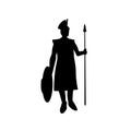 Ancient warrior silhouette vector logo icon