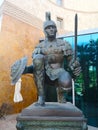 Ancient warrior statue, Turkey-April 1, 2018. Ancient warrior statue as decorations, which is located in front of the hotel in Royalty Free Stock Photo