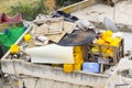 Ancient Waste thoughtlessly piled upon rooftops of Arab homes in the city