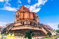 Ancient Wat Chedi Luang temple in Chiang Mai - Thailand Royalty Free Stock Photo