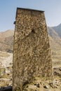 Ancient watchtower of the Abayev princes - Abai-Kala, Autumn ruin of Kunlyum village, Upper Balkaria, North Caucasus