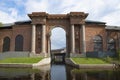 Ancient water gates of Russia\'s first naval port. New Holland Island, Saint-Petersburg