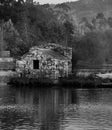 Ancient water mill in `Adaufe fluvial beach`, Braga.