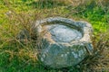 Ancient water trough in the field