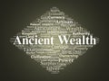 Ancient Wealth Word Cloud. Key Economic Foundations of Early Civilizations Royalty Free Stock Photo