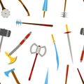 Ancient weapon tool equipment pattern. Melee weapon. Cold weapon. Royalty Free Stock Photo