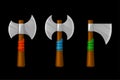Ancient weapons, Viking battle axes for game assets. Royalty Free Stock Photo