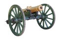 Ancient wheeled cast iron cannon Royalty Free Stock Photo