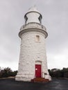 Ancient white Cape Naturaliste lighthouse, important landmark in Western Australia from 1903