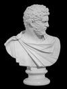 Ancient white marble sculpture bust of Caracalla. Marcus Aurelius Severus Antoninus Augustus known as Antoninus. Roman Royalty Free Stock Photo