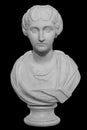 Ancient white marble sculpture bust of Faustina the Younger. Wife of Roman Emperor Marcus Aurelius. Statue of young Royalty Free Stock Photo