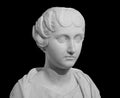 Ancient white marble sculpture bust of Faustina the Younger. Wife of Roman Emperor Marcus Aurelius. Statue of young Royalty Free Stock Photo