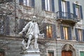 Statue of the famous navigator Cristoforo Colombo in Milan, Northern Italy.